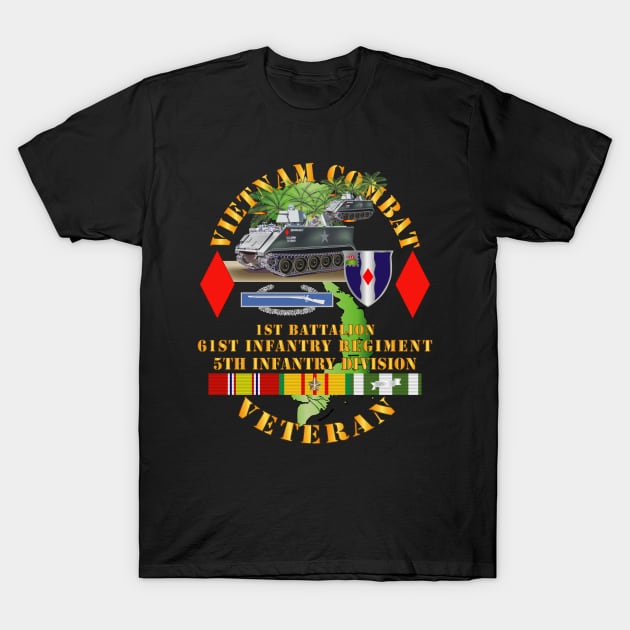 Vietnam Combat Vet - 1st Battalion, 61st  Infantry - 5th Infantry Division - APCs T-Shirt by twix123844